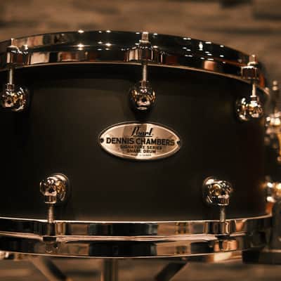 Pearl DC1465S/C Dennis Chambers 14x6.5" Signature Snare Drum - Matte Black with Chrome Hardware image 2