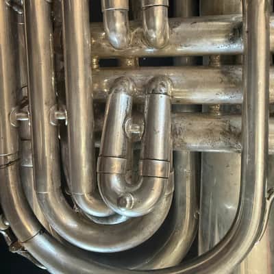 Accord brand Silver Marching Baritone Horn. Made in USA image 14