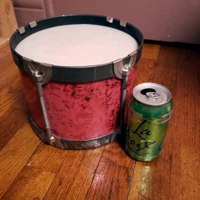 Pair of 1960s Noble & Cooley Tin Toy Tom + Floor Tom Drum - Red Steel w/Legs image 19
