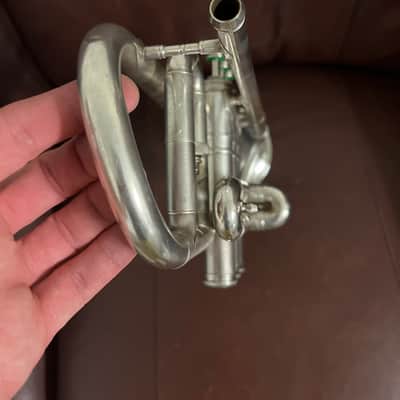 Conn Victor (model 4A) Bb and A cornet (1923) SN 199151 (Silver plated) (very rare) (opera glass - micro tuner)(professional) image 16