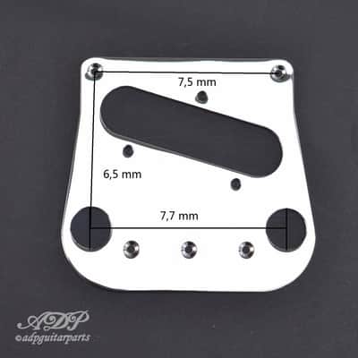 Tele to Bigsby B5/50 WD Conversion Kit: Bridge 6 Saddles + Pickup Plate Chrome image 7