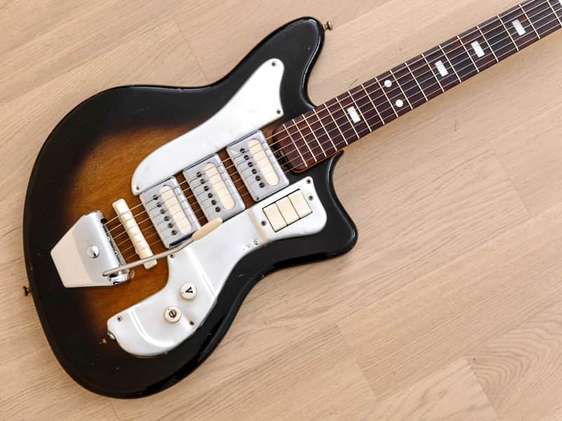 1960s Guyatone LG-100T Vintage 3 Pickup Electric Guitar Sunburst