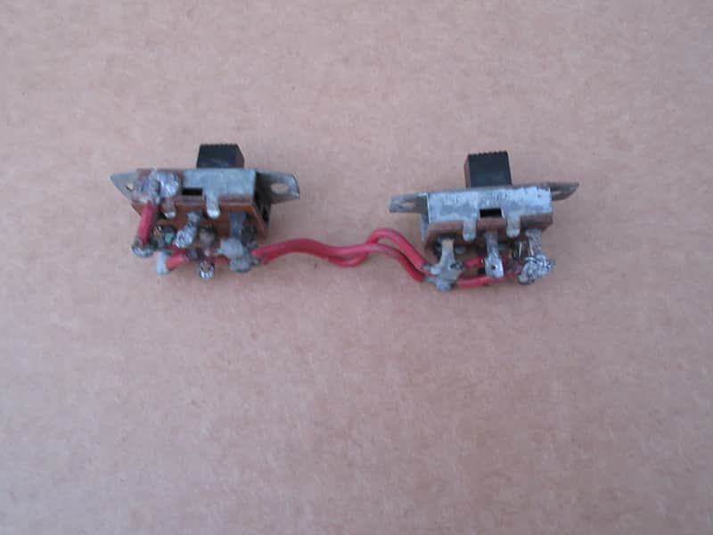 Vintage 1960s Pair of Guitar 2 Way Slide Pickup Switches image 1