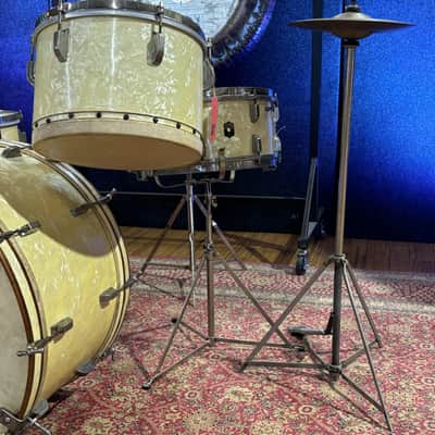Leedy 1948 Broadway New Yorker w/Snare White Pearl image 5