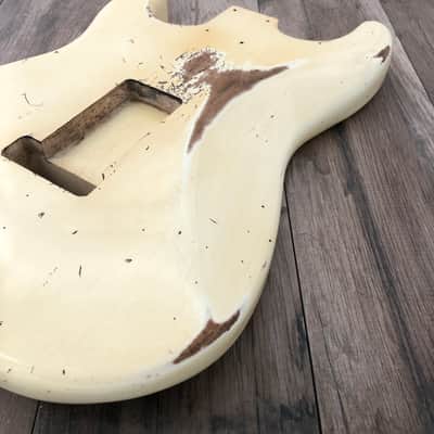 FRANCHIN Mercury guitar body Heavy Relic Aged Vintage White 100% Nitro Lacquer Cracks SSS Poplar Stratocaster-Strat-S-Style Made in Italy - Stock piece #23520926 image 13