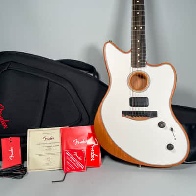 2021 Fender Acoustasonic Jazzmaster Artic White Finish w/Gig Bag image 4