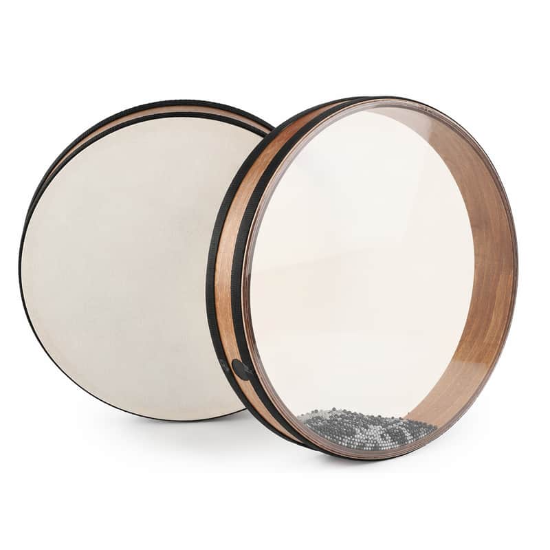 16" Ocean Drum Sea Wave Drums Goatskin Wood Frame More Steel Beads Sound Healing Percussion Instrument for Yoga Meditation Relaxation Therapy 16-inch