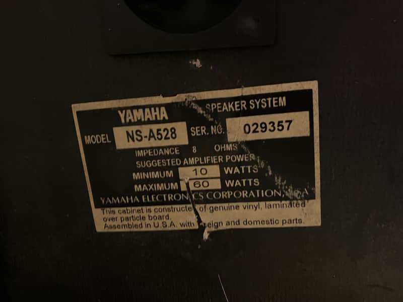 Yamaha NS-A528 w/ 2 NS-AP1405BLS satellite speakers - Black | Reverb