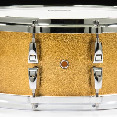 Yamaha Absolute Hybrid Maple 14x6 Snare - Gold Champagne Sparkle image 5