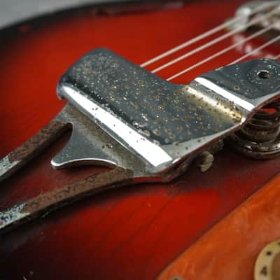 Vintage 1960s Teisco Semi-Hollow Electric Guitar Sunburst MIJ Gold Foil Pickups w/ Case – Refret image 13