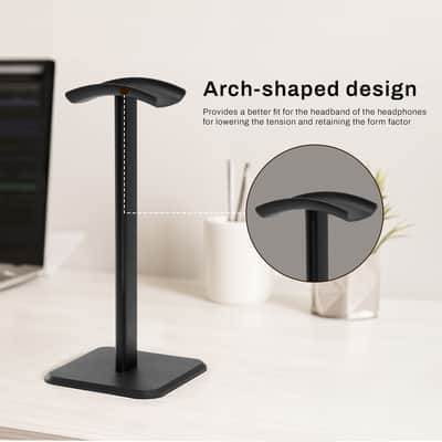 Turnstile Audio Desktop Headphone Stand with Anti-Skid Silicone Base, Black image 6