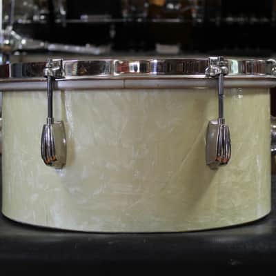 1970's Slingerland 10" and 12" Timbale Set in White Marine Pearl image 10