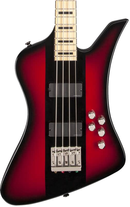 Jackson Guitars X Series Signature David Ellefson Kelly Bird IV Bass, Red Stripe image 1