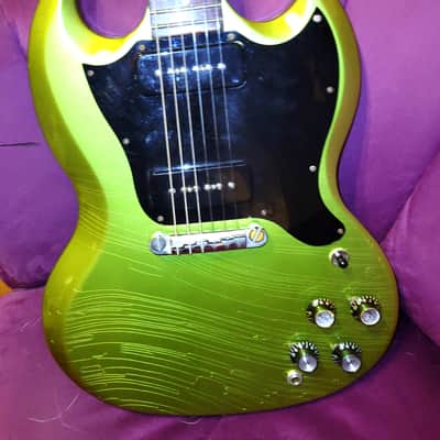 Gibson  Melody Maker SG 1966 Candy Outrageous Finish Poison Apple Green/ Aged Inverness Green Relic Aged Reliced image 1
