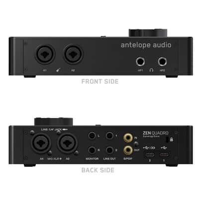 Antelope Audio Zen Quadro Synergy Core — 4-Channel Dual USB-C Bus Powered Audio Interface w/Discrete Preamps, Real-Time DSP+FPGA Effects & Compatibility for Mac, iOS, Android Software — 14x10 image 2