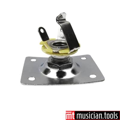 Musician.Tools - Chrome/Silver Rectangle Plate & Input Jack for PRS, Epiphone, Gibson and others image 2