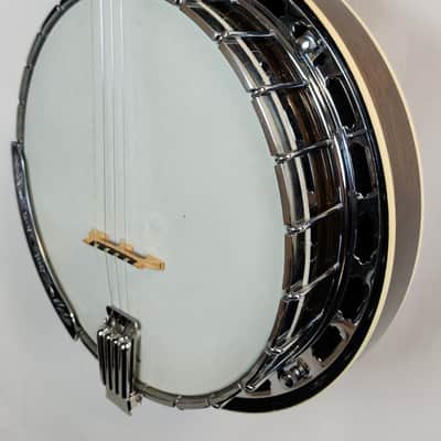 Vintage Iida 240P Plectrum Banjo, Masterclone, Archtop Tone Ring, Japan, 1970s, Mahogany Resonator, Pickup Mod, w/HSC image 6
