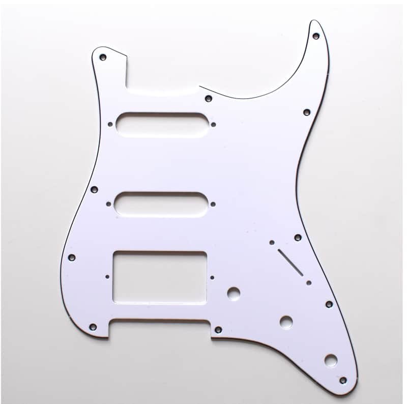 White Stratocaster SSH Pickguard , 3ply 11holes image 1