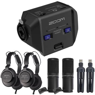 Zoom EXH-6e Dual XLR-1/4" TRS Input Capsule for H6essential Portable Recorder + 2x Zoom ZDM-1 Podcast Mic Pack Accessory Bundle With Microphone, Headphones, Tripod, Windscreen & Cable image 1
