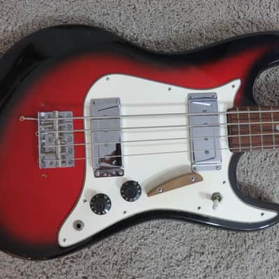 Vintage 1970s Tesico Lyle Electric Bass Guitar MIJ Japan Sunburst Short Scale image 2