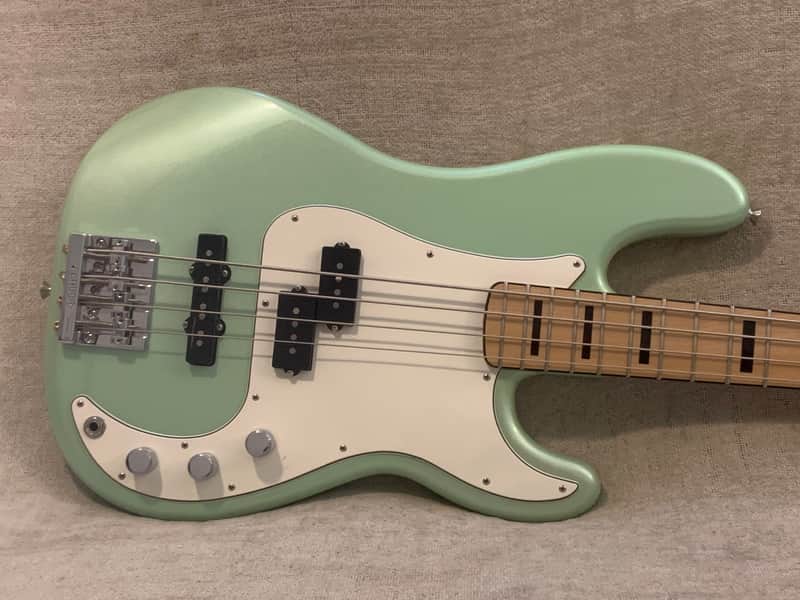 2015 Fender Deluxe Series Precision Bass FSR Sea Foam Pearl Finish Special Edition PJ MIM Mexico image 1