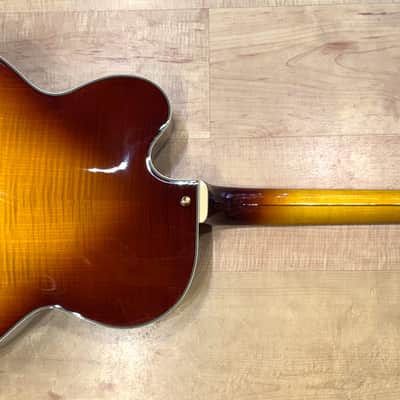 D'Angelico Excel Series EXL-1 Archtop Electric Hollow-Body Jazz Guitar with Humbucker Pickup Iced Tea Burst image 3