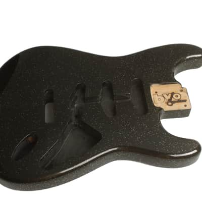 BYOGuitar Finished ST body - Black Silver Flake image 1