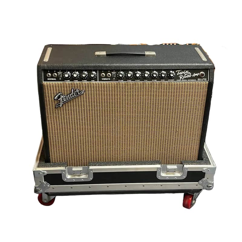 1966 Fender Twin Reverb 2-Channel 85-Watt 2x12" Guitar Combo Amp w/Flight Case image 1