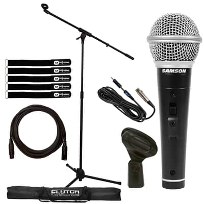 Handheld Dynamic Vocal Microphone w XLR 1/4" Cable Clip On/Off Switch & Stand image 12