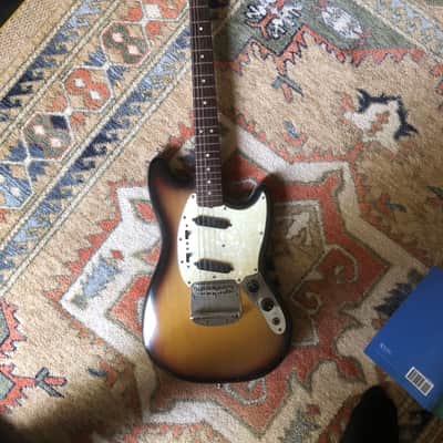 Fender Mustang Guitar with Maple Fretboard 1975 - 1978 - Sunburst image 1