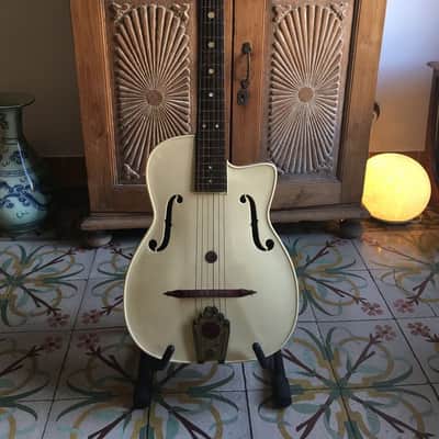Vintage Maccaferri G40 Plastic Guitar 1950's White/Brown plastic image 1