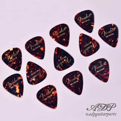 12 Fender Celluloid 351 Classic Shell Tortoise Medium Guitar Picks image 3