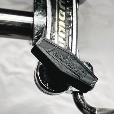 Ludwig 70s 781-2 19" Double Tom Holder w/3D Printed Reproduction #2847 Ludwig Logo Black T-Handles  - LDTH-107 image 12