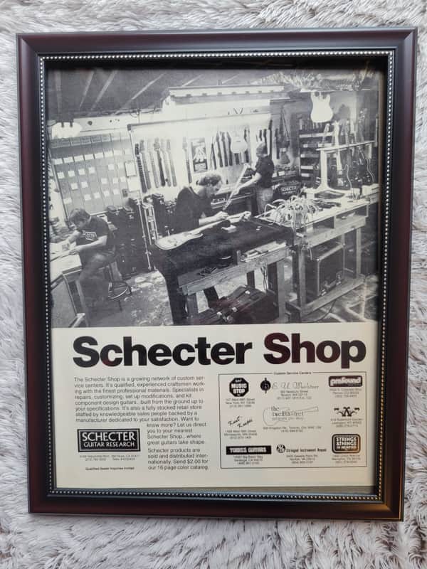 1982 Schecter Guitars Promotional Ad Framed Schecter Shop Original image 1
