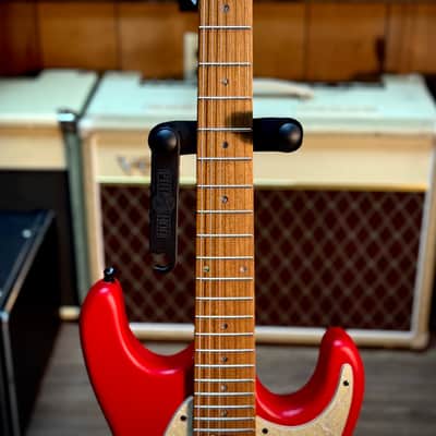 Cordovox Strat Style Electric Guitar - Red satin image 2