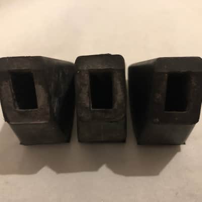 Set of (3) Floor Tom Leg Rubber Feet, Drum Parts, Black, 2” Tall, 1” Wide image 4