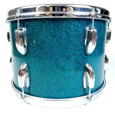 Slingerland 22,13,16 Blue Sparkle Radio King Drum Set'55 3ply Mahogany/Brass 50s image 24