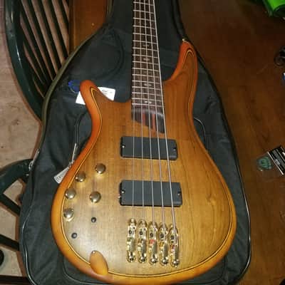 Ibanez SR1200E-VNF Premium 5-String Bass Left Handed 2010s Vintage Natural Flat image 1