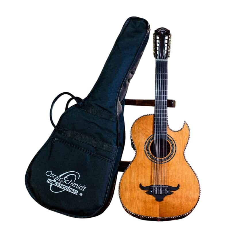 Oscar Schmidt OH52SE Solid Cedar Top Mahogany Neck 12-String Acoustic-Electric Bajo Sexto w/Deluxe Padded Gig Bag image 1