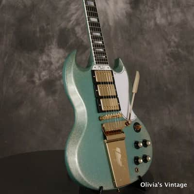 RARE 2010 Gibson Custom Shop SG/Les Paul Custom reissue INVERNESS GREEN SPARKLE image 15