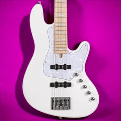 Cort Elrick NJS 4-String Electric Bass, White image 1