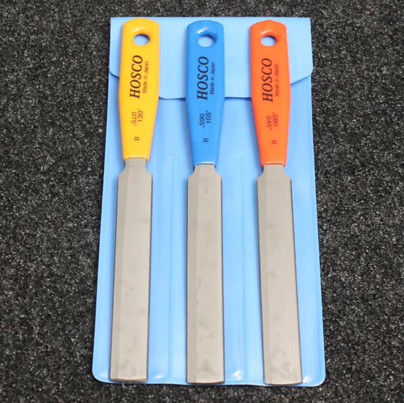 Hosco Bass Guitar Nut File Set, 3 double Sided Luthier Tools image 1