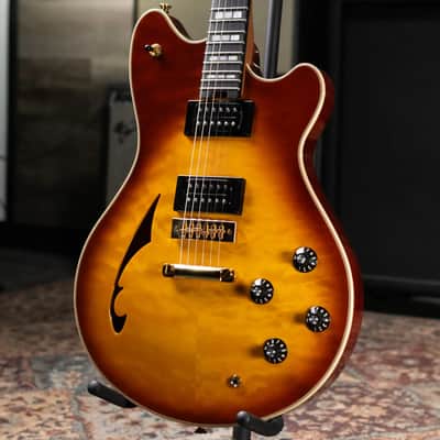 EVH SA-126 Special QM Semi-Hollow Electric Guitar - Tobacco Sunburst with Hardshell Case - Used image 3