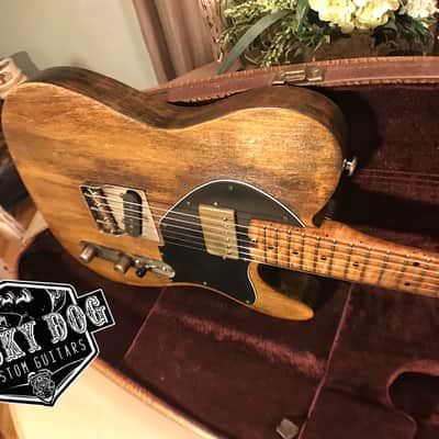 Lucky Dog Televangelist Custom relic aged telecaster tele guitar + gatorskin embossed teardrop case image 1