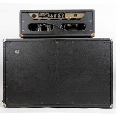 1966 Fender Bassman AA165 Blackface Tube Amp Head & Cabinet Jensen C12Q image 6