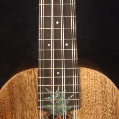 Handmade 8 String Tenor Ukulele, Solid Mango, Zebra wood Pineapple, Abalone Inlay, Soft-bag, Bruce Wei UAW17-2119-1 image 6