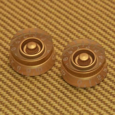 PK-MSI-G (2) Gold Metric Speed Knobs For 6mm Split Shaft Pots Import Guitars