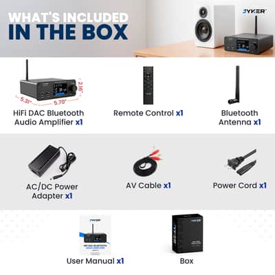 Hi-Fi DAC Home Audio Amplifier - Bluetooth 5.2 400W, 2 Channel Class D, TPA3116 - JAMP79 image 7