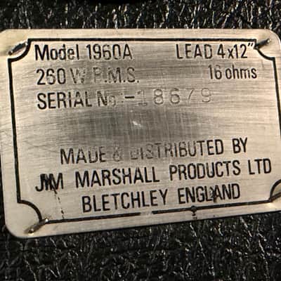 Marshall JCM 800 Lead Series 1960A 4x12" Angled Guitar Speaker Cabinet 1981 - G12-65 image 5