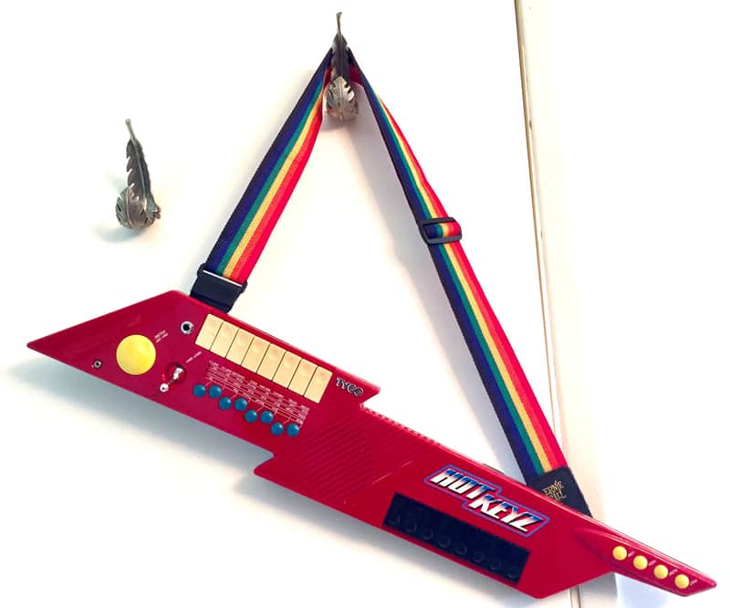 Vintage circuitbent Tyco synthesizer keytar Hot Keyz 1980s Hot rod